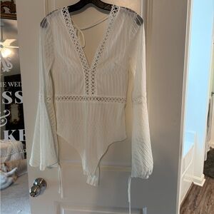 Elegant White Lace Bodysuit